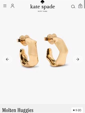 kate spade Gold Molten Huggie Earrings